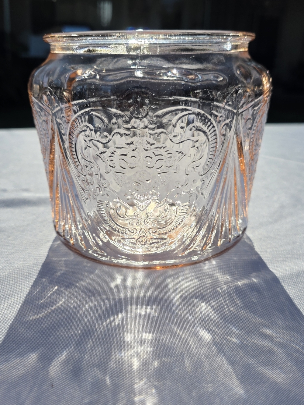 Vintage Hazel Atlas Royal Lace Pink Cookie Jar